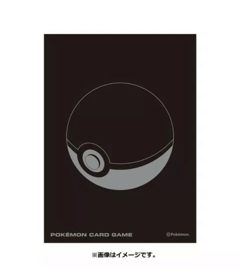 Black Poke Ball Card Sleeves Pokemon Deck Shield Pro Japan (64Pcs)