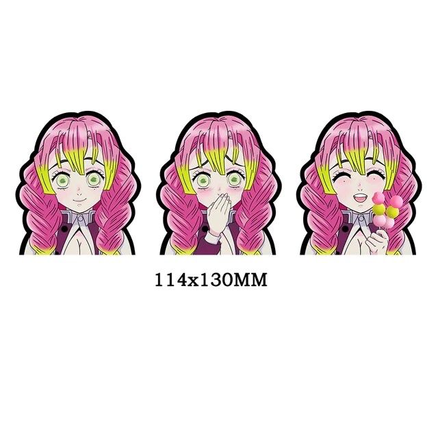 Anime Demon Slayer 3D Gradient Decal Change Face Illusion Stickers