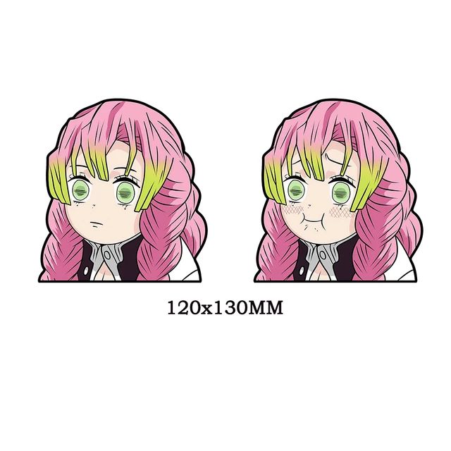 Anime Demon Slayer 3D Gradient Decal Change Face Illusion Stickers