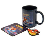 Crash Bandicoot Gift Set (Mug 284ml + Coaster + Keychain)