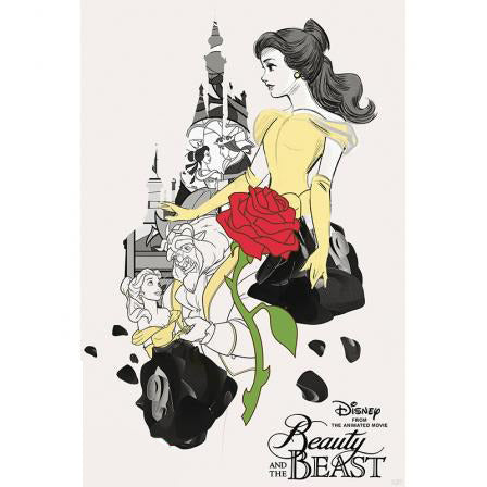 Disney Beauty & The Beast Poster + Frame - Size: 91*61 cm
