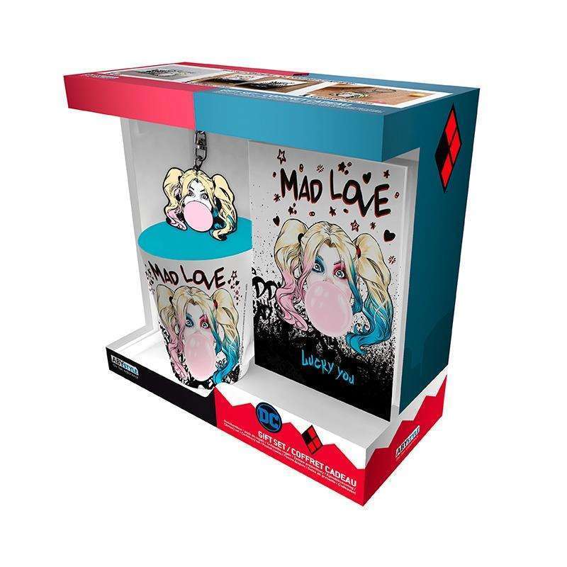 Official DC Comics Harley Quinn Gift Set (Mug + Notebook + Keychain)