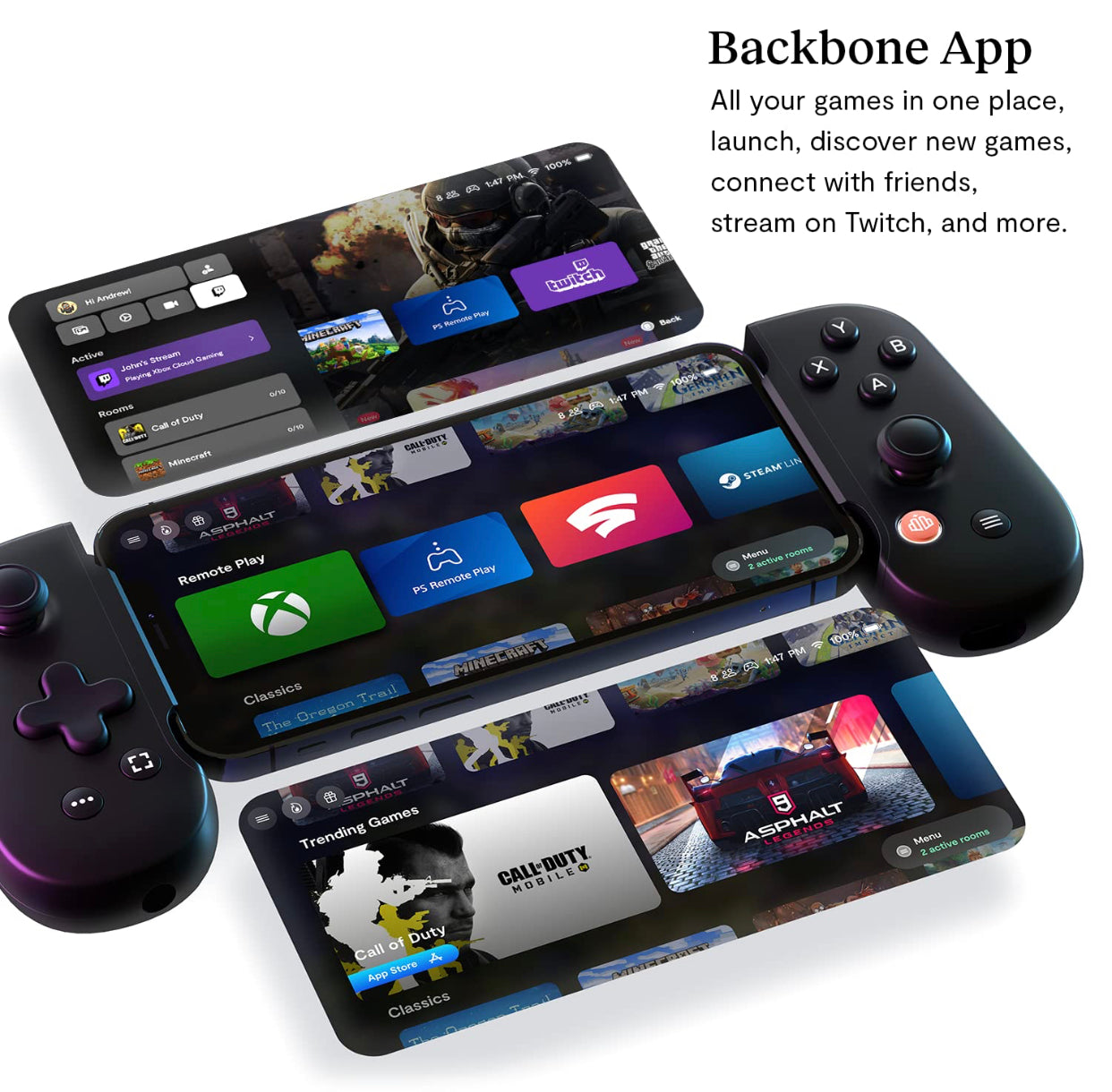 Backbone One Mobile Gaming Controller for iPhone [FREE 1 Month Xbox Game Pass Ultimate Included] - Black