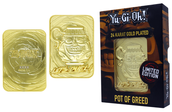pot of gold yugioh card Yu-Gi-Oh!: Pot Of Greed Limited Edition 24K Gold Plated Metal Card