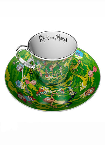 Official Rick And Morty Mirror Mug & Plate Set