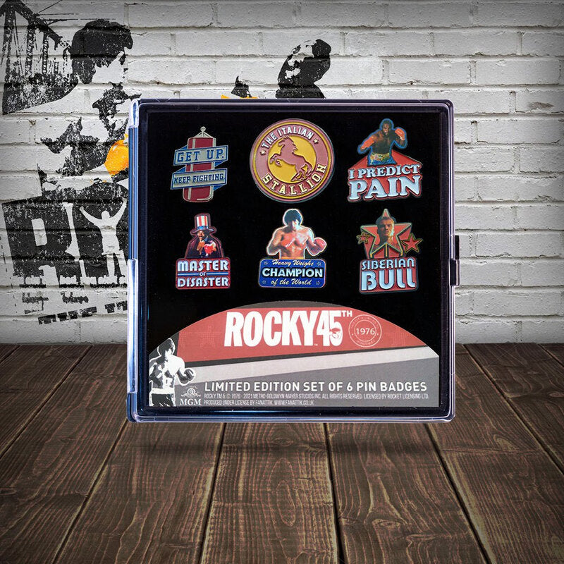 Rocky 45th Anniversary Limited Edition Pack of 6 metal pins Set