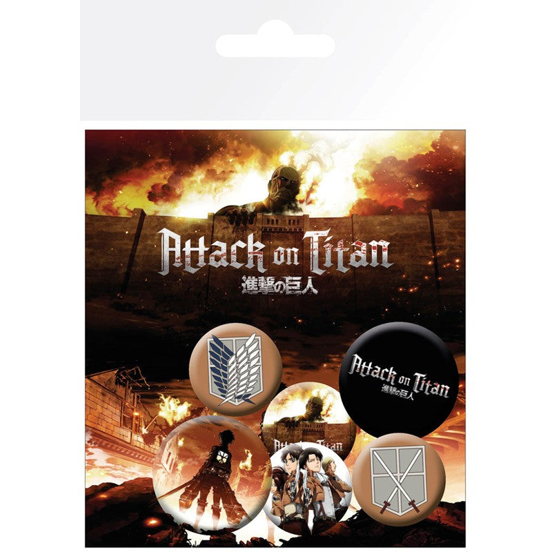 Official Anime Attack on Titan Button Badges 6pcs
