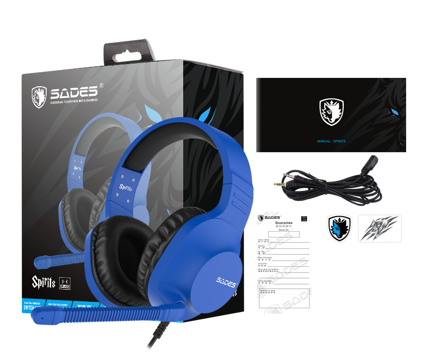Sades Spirits Gaming Headset Blue