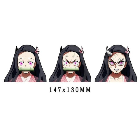 Anime Demon Slayer Kamado Nezuko 3D Gradient Decal Change Face Illusion Stickers