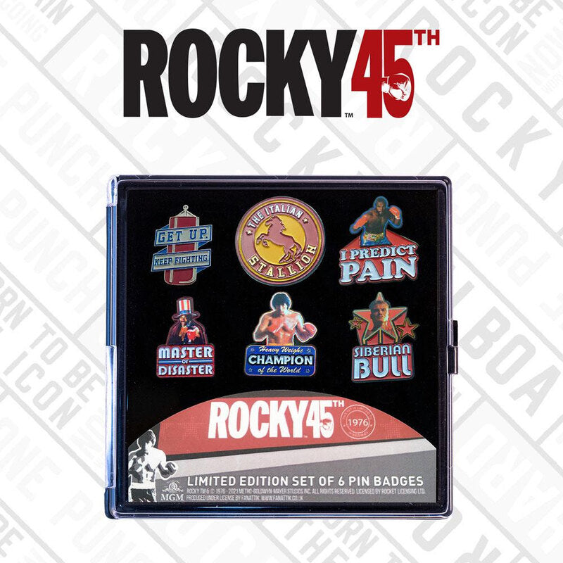 Rocky 45th Anniversary Limited Edition Pack of 6 metal pins Set