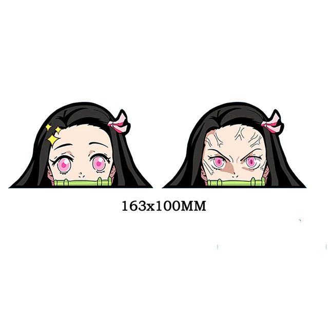 Anime Demon Slayer Kamado Nezuko 3D Gradient Decal Change Face Illusion Stickers