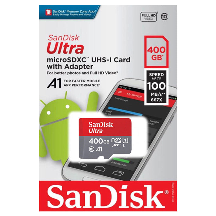 Sandisk Ultra 400 GB Micro SDXC UHS-I Card with Adapter for Nintendo switch