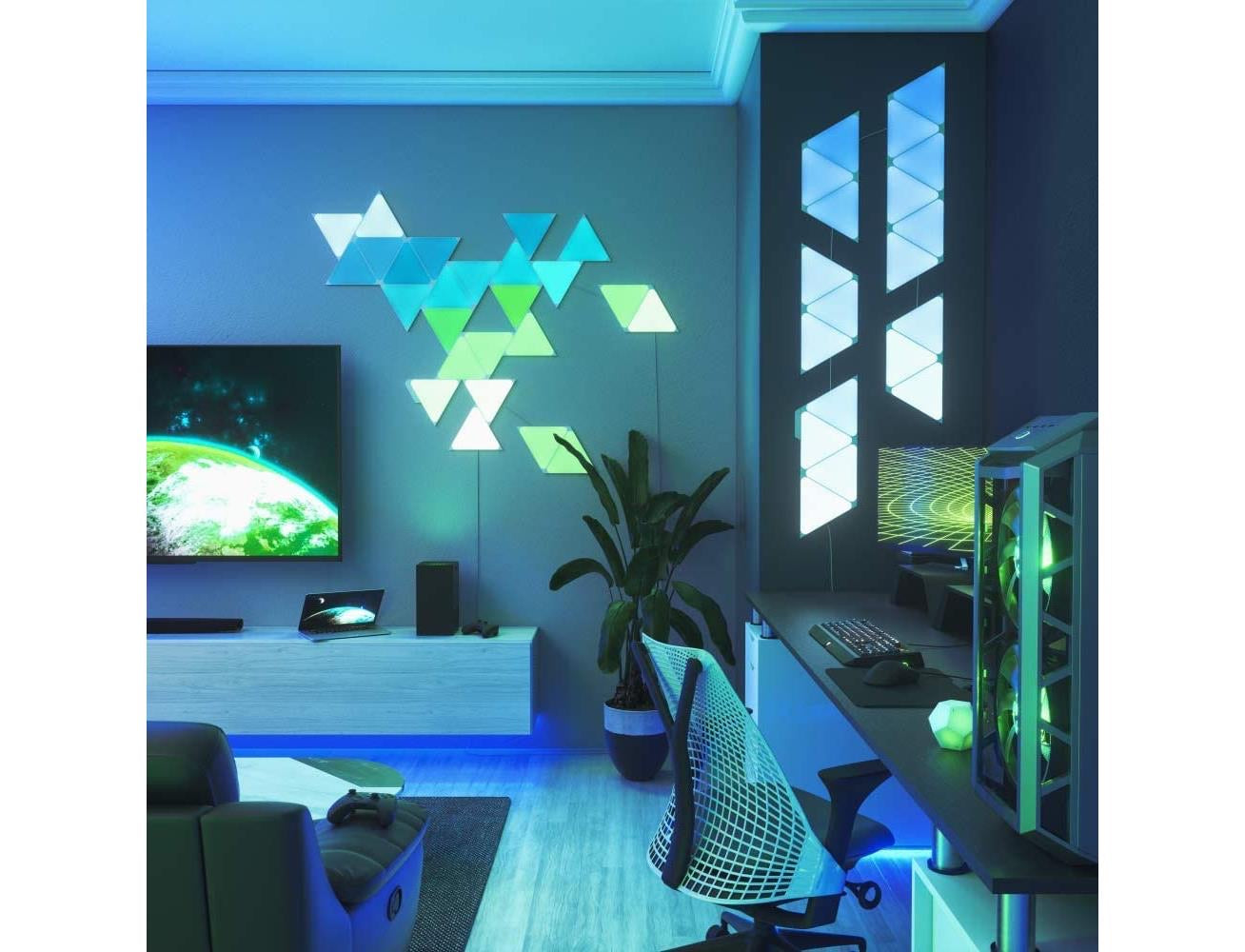 Nanoleaf Shapes - Triangles Mini Light Panels (Panels Only) - 10 Pack- Global- White (Expansion Pack)