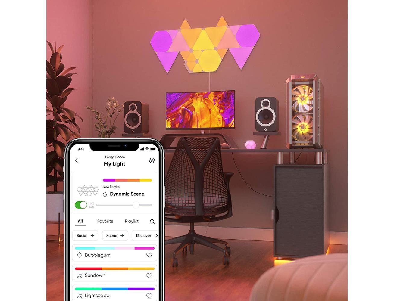 Nanoleaf Shapes - Triangles Mini Light Panels (Panels Only) - 10 Pack- Global- White (Expansion Pack)