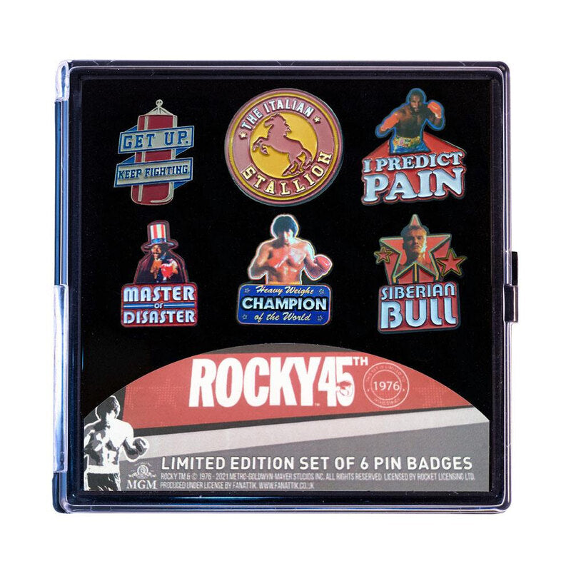 Rocky 45th Anniversary Limited Edition Pack of 6 metal pins Set