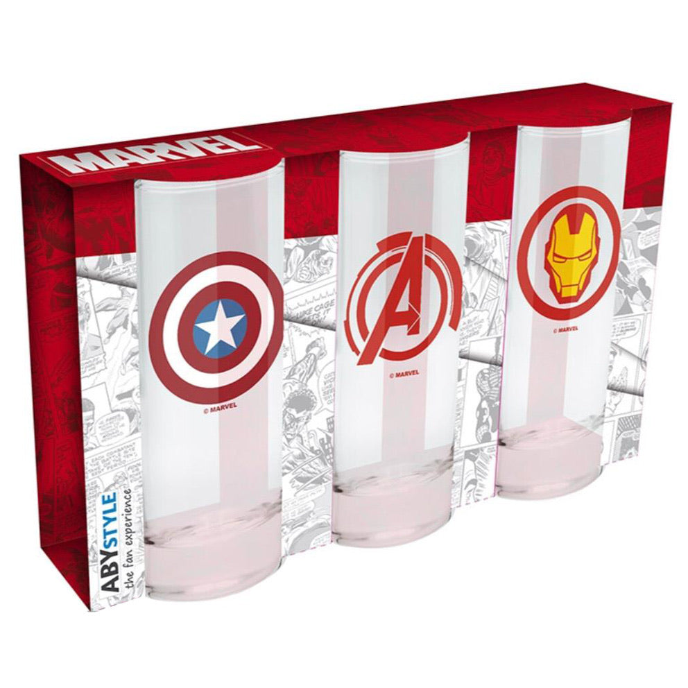 Official Marvel 3 Glasses Set