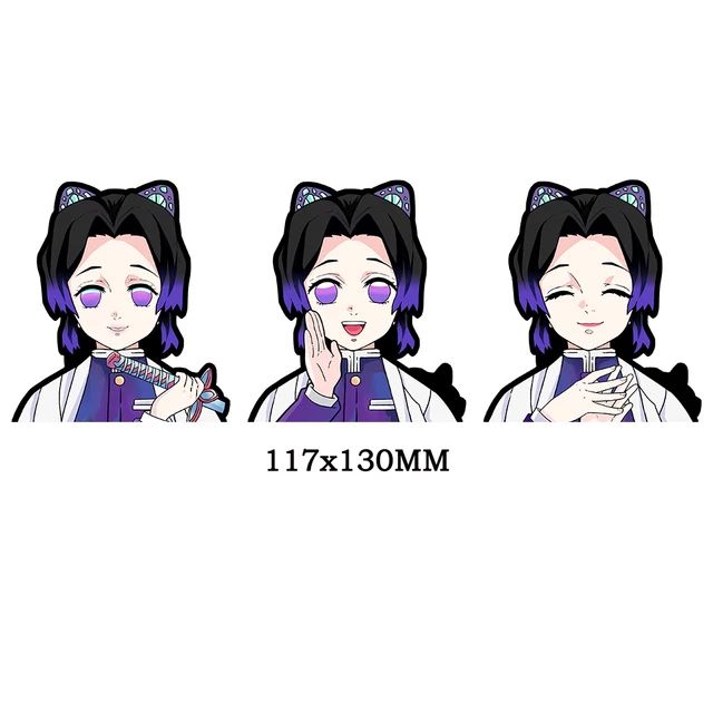 Anime Demon Slayer 3D Gradient Decal Change Face Illusion Stickers